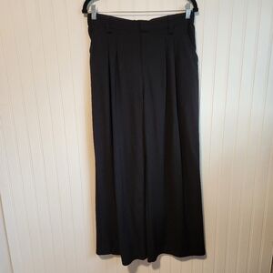 HALARA Black Waffle Texture High Waisted Wide Leg Careerwear Trouser Pants Large